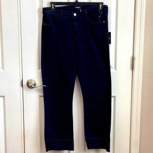 NWT DKNY Blue Raw Hem Mid Rise Flare Jeans